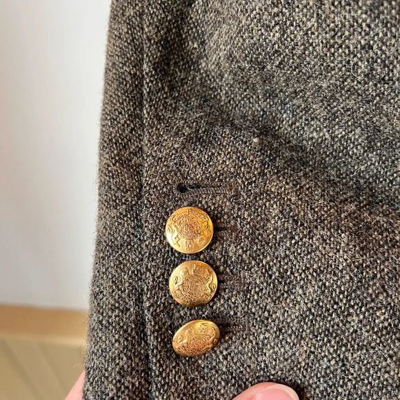 J. Crew Dark Gray Green Schoolboy Blazer Sleeves Lining Size S/M Donegal Tweed - Picture 9 of 9